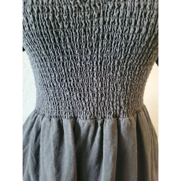 Madewell Linen-Blend Lucie Smocked Mini Dress Size S Bohemian Whimiscal Gothic - Picture 4 of 13